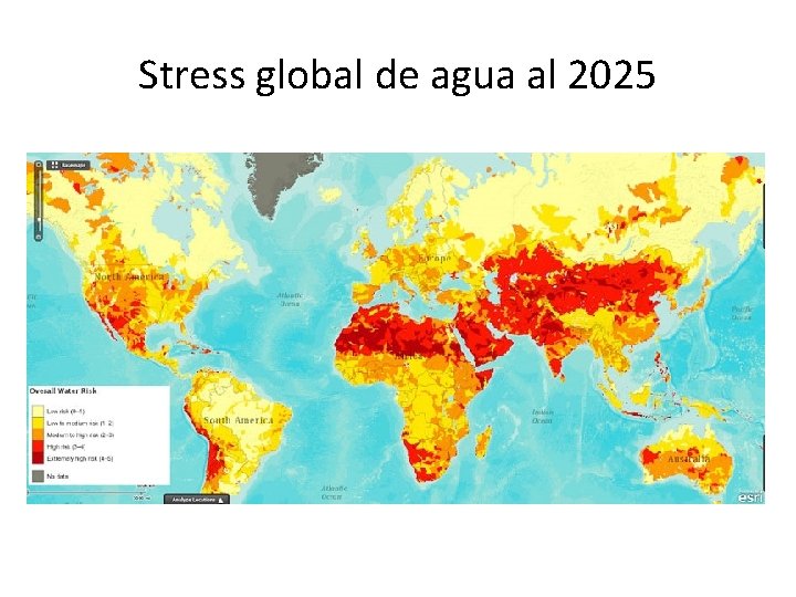 Stress global de agua al 2025 