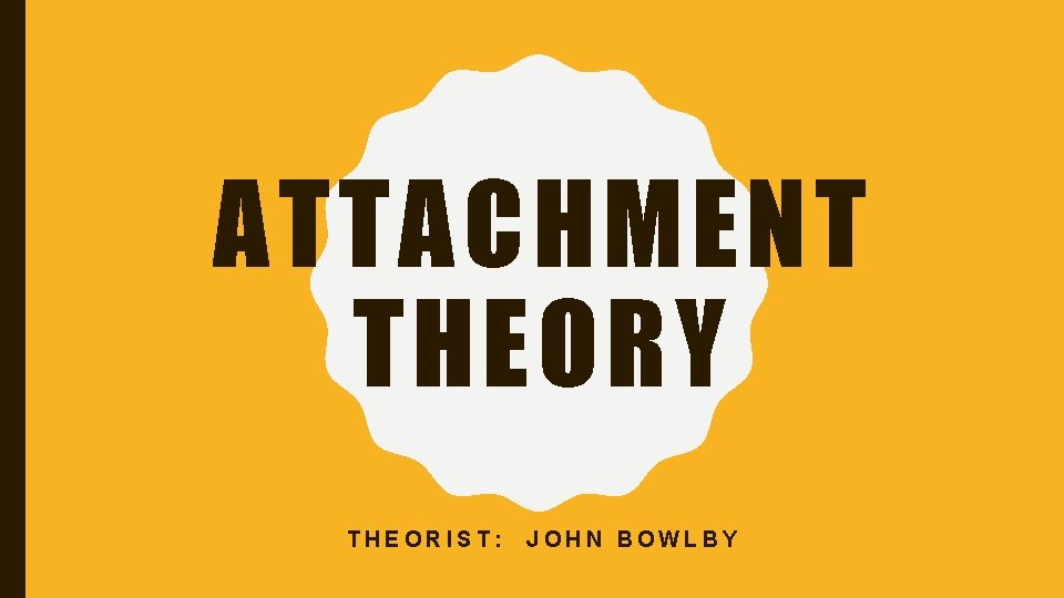 ATTACHMENT THEORY THEORIST: JOHN BOWLBY 