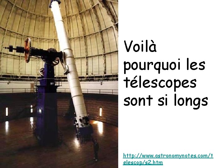 Voilà pourquoi les télescopes sont si longs http: //www. astronomynotes. com/t elescop/s 2. htm