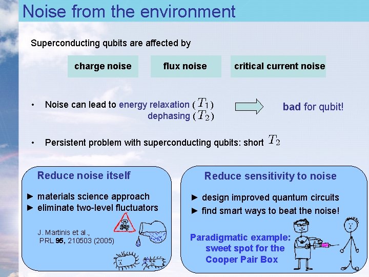 Noise from the environment Superconducting qubits are affected by charge noise flux noise critical Noise from the environment Superconducting qubits are affected by charge noise flux noise critical