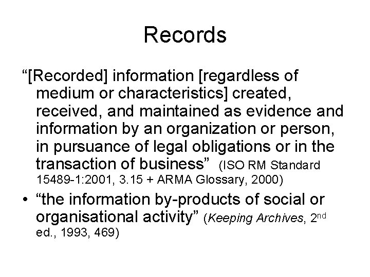 Records Management An Introduction LBSCINFM 708 X Dr