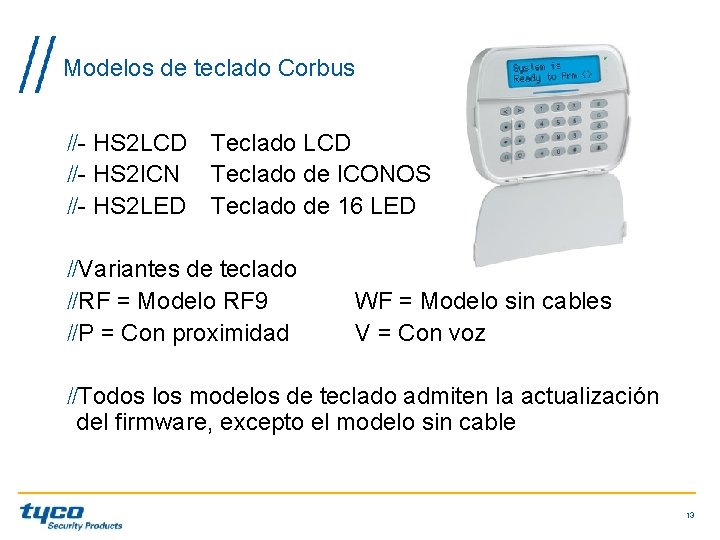 Modelos de teclado Corbus - HS 2 LCD Teclado LCD - HS 2 ICN Modelos de teclado Corbus - HS 2 LCD Teclado LCD - HS 2 ICN