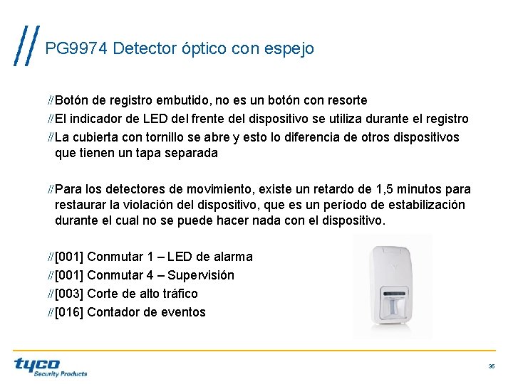 PG 9974 Detector óptico con espejo Botón de registro embutido, no es un botón PG 9974 Detector óptico con espejo Botón de registro embutido, no es un botón