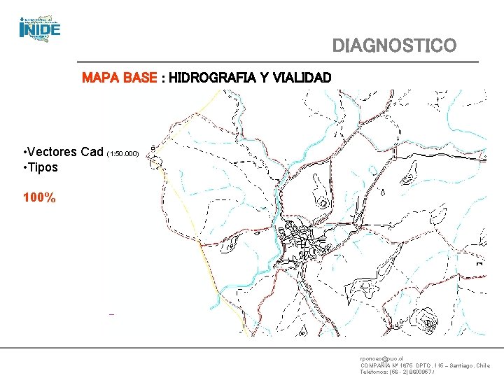 DIAGNOSTICO MAPA BASE : HIDROGRAFIA Y VIALIDAD • Vectores Cad (1: 50. 000) •