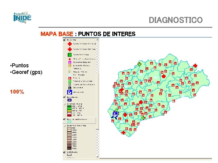 DIAGNOSTICO MAPA BASE : PUNTOS DE INTERES • Puntos • Georef (gps) 100% 