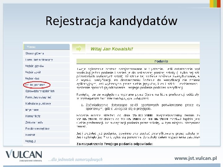 Rejestracja kandydatów 