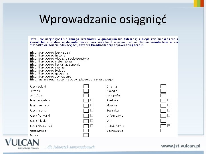 Wprowadzanie osiągnięć 