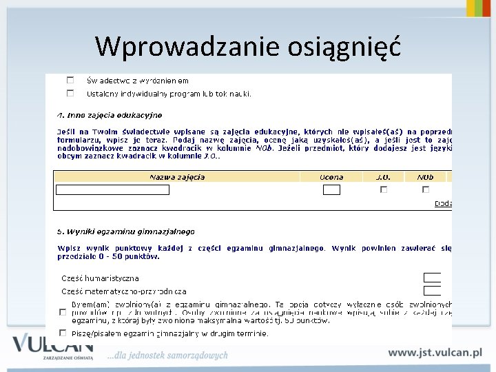 Wprowadzanie osiągnięć 