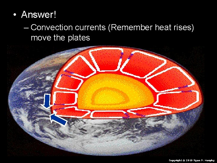 • Answer! – Convection currents (Remember heat rises) move the plates Copyright © • Answer! – Convection currents (Remember heat rises) move the plates Copyright ©