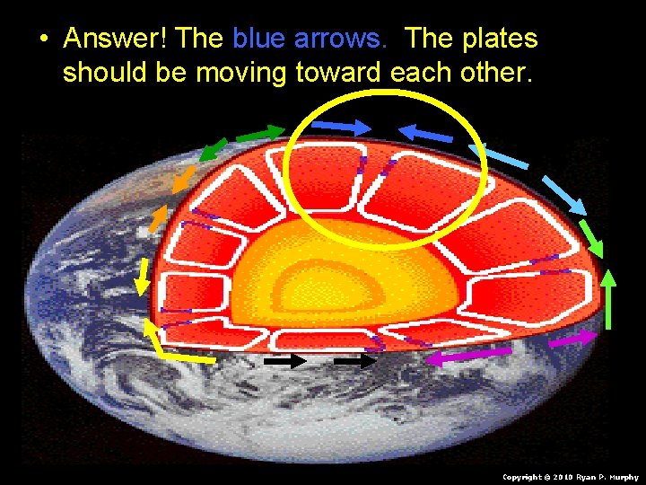 • Answer! The blue arrows. The plates should be moving toward each other. • Answer! The blue arrows. The plates should be moving toward each other.