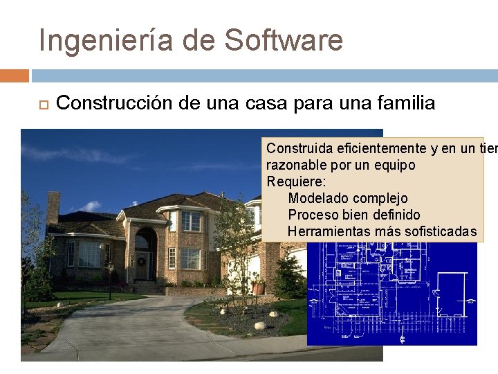 Ingeniería de Software Construcción de una casa para una familia Construida eficientemente y en Ingeniería de Software Construcción de una casa para una familia Construida eficientemente y en