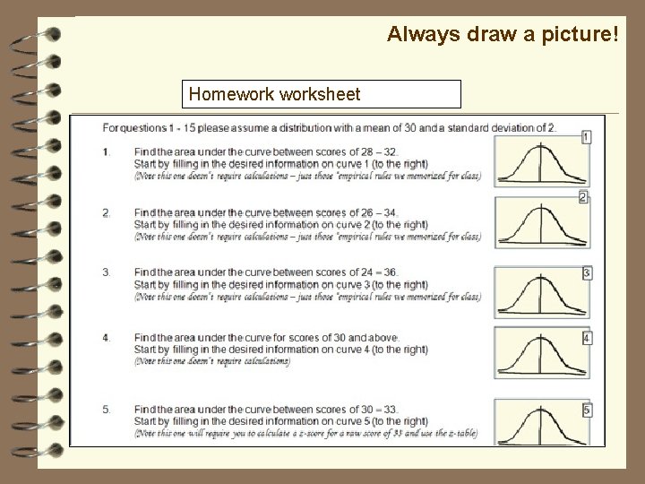 Always draw a picture! Homeworksheet 