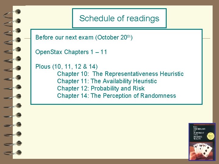 Schedule of readings Before our next exam (October 20 th) Open. Stax Chapters 1