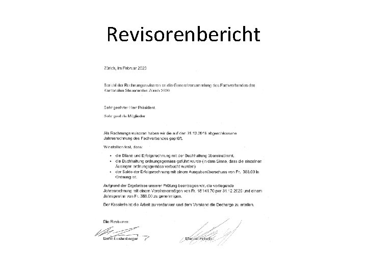 Revisorenbericht 