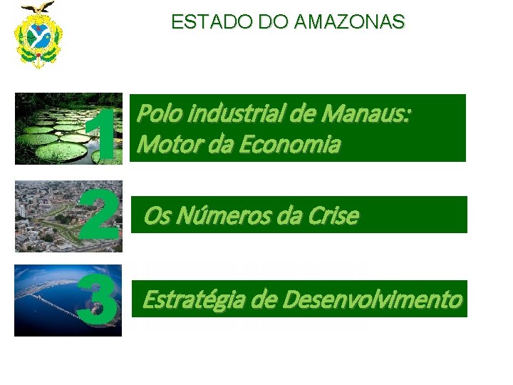 ESTADO DO AMAZONAS 1 2 3 Polo industrial de Manaus: Motor da Economia Os