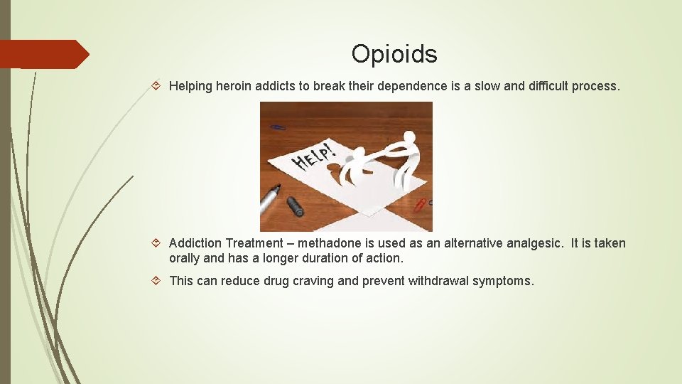 Opioids Helping heroin addicts to break their dependence is a slow and difficult process.