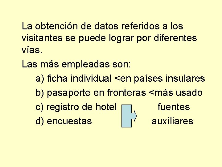 La obtención de datos referidos a los visitantes se puede lograr por diferentes vías.