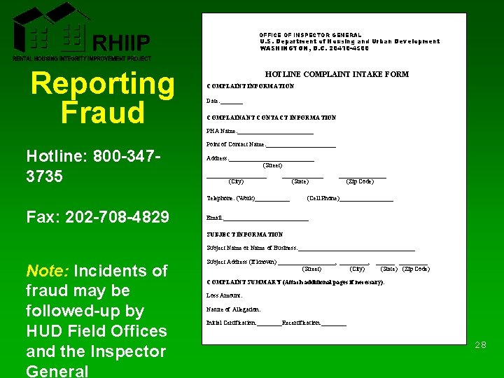 OFFICE OF INSPECTOR GENERAL U. S. Department of Housing and Urban Development WASHINGTON, D. OFFICE OF INSPECTOR GENERAL U. S. Department of Housing and Urban Development WASHINGTON, D.