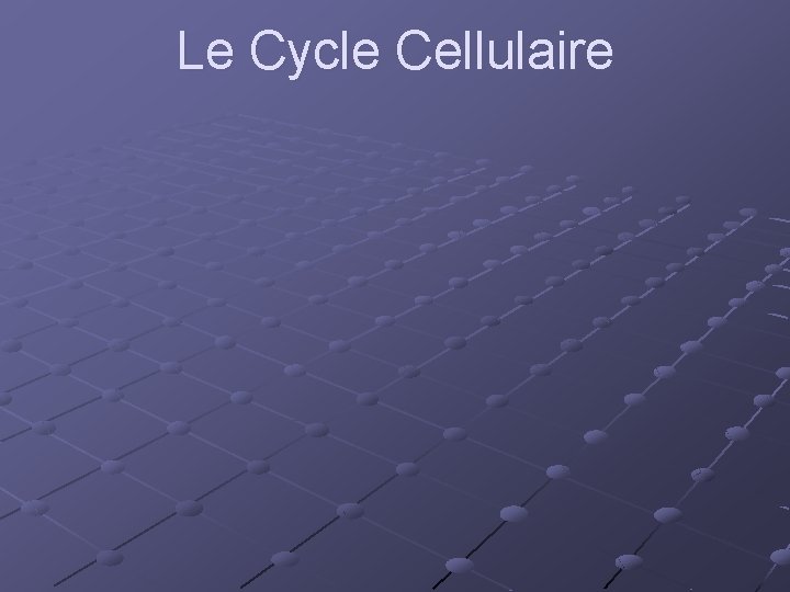 Le Cycle Cellulaire 