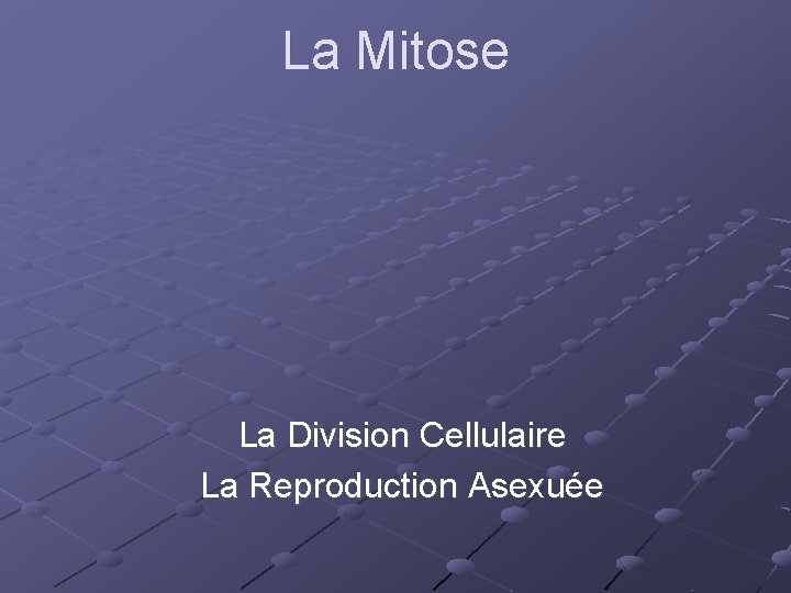 La Mitose La Division Cellulaire La Reproduction Asexuée 