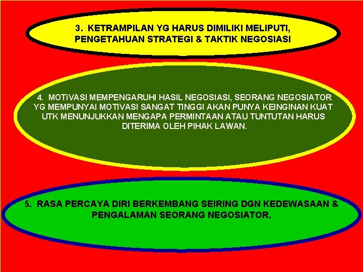 3. KETRAMPILAN YG HARUS DIMILIKI MELIPUTI, PENGETAHUAN STRATEGI & TAKTIK NEGOSIASI 4. MOTi. VASI 3. KETRAMPILAN YG HARUS DIMILIKI MELIPUTI, PENGETAHUAN STRATEGI & TAKTIK NEGOSIASI 4. MOTi. VASI