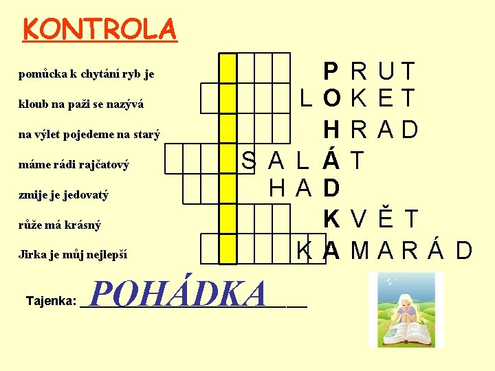 KONTROLA pomůcka k chytání ryb je kloub na paži se nazývá na výlet pojedeme