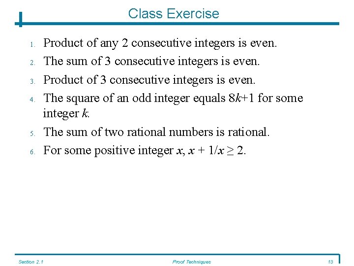 Class Exercise 1. 2. 3. 4. 5. 6. Section 2. 1 Product of any Class Exercise 1. 2. 3. 4. 5. 6. Section 2. 1 Product of any