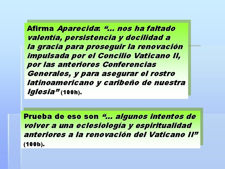 Afirma Aparecida: “… nos ha faltado valentía, persistencia y docilidad a la gracia para