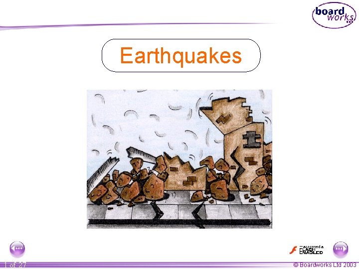 Earthquakes 1 of 27 © Boardworks Ltd 2003 
