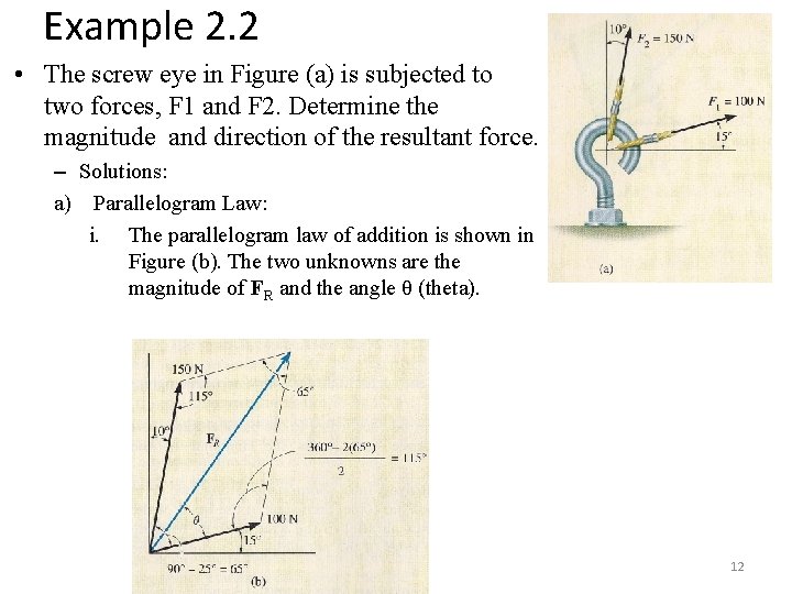 Example 2. 2 • The screw eye in Figure (a) is subjected to two Example 2. 2 • The screw eye in Figure (a) is subjected to two