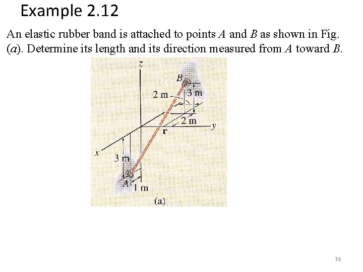 Example 2. 12 An elastic rubber band is attached to points A and B Example 2. 12 An elastic rubber band is attached to points A and B