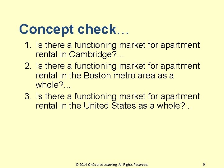 Concept check… 1. Is there a functioning market for apartment rental in Cambridge? … Concept check… 1. Is there a functioning market for apartment rental in Cambridge? …