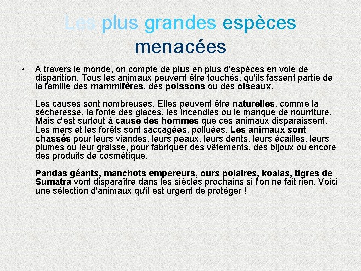Les Animaux En Voie De Disparition Les Plus