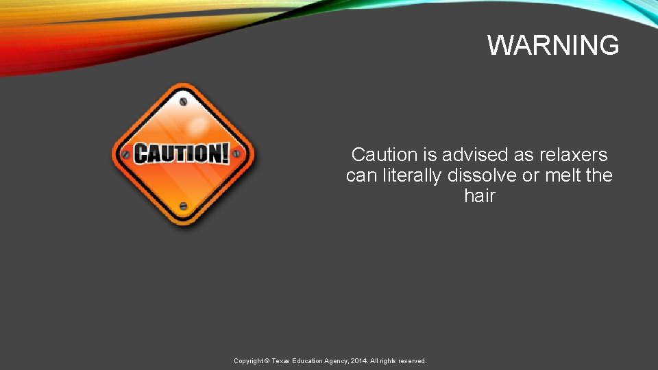 WARNING Caution is advised as relaxers can literally dissolve or melt the hair Copyright