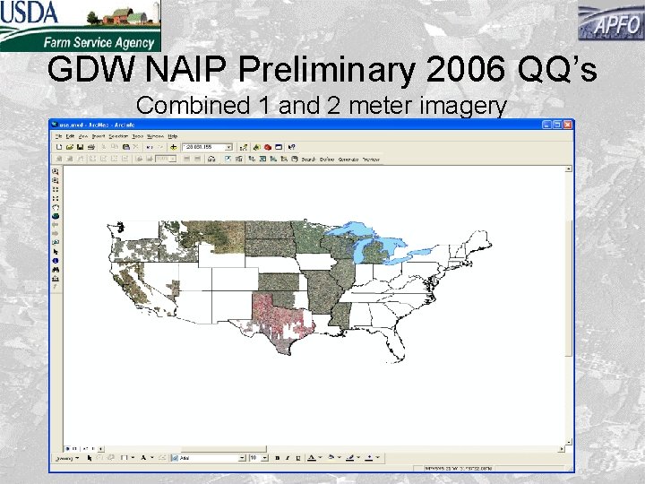 GDW NAIP Preliminary 2006 QQ’s Combined 1 and 2 meter imagery 