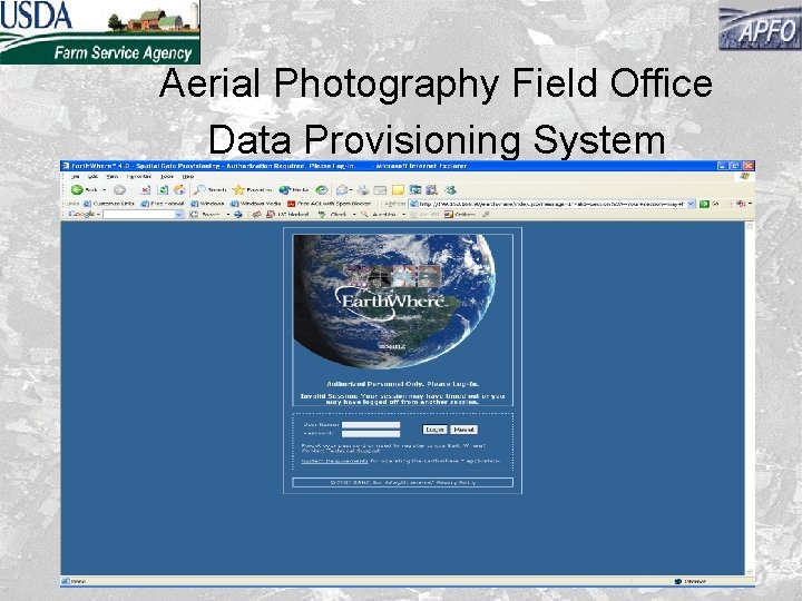 Aerial Photography Field Office Data Provisioning System 