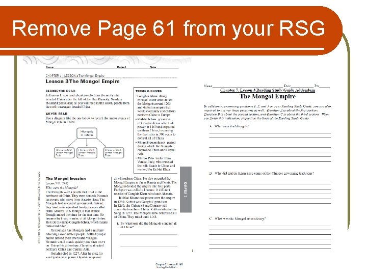 Remove Page 61 from your RSG 