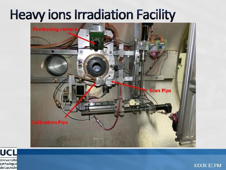 Heavy ions Irradiation Facility Positioning camera Scan Pips Calibration Pips XXXIX ECPM 