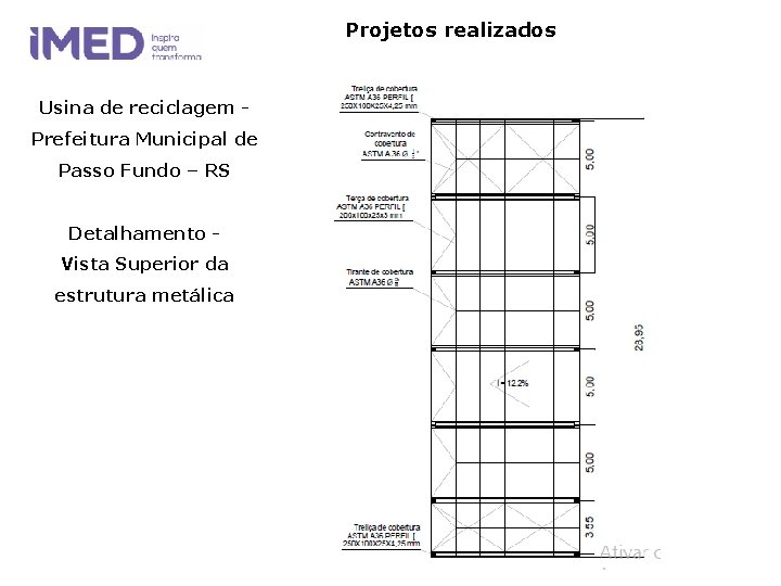 Projetos realizados Usina de reciclagem Prefeitura Municipal de Passo Fundo – RS Detalhamento Vista Projetos realizados Usina de reciclagem Prefeitura Municipal de Passo Fundo – RS Detalhamento Vista