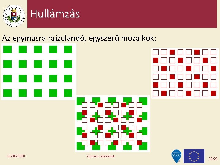 Hullámzás Az egymásra rajzolandó, egyszerű mozaikok: 11/30/2020 Optikai csalódások 14/21 