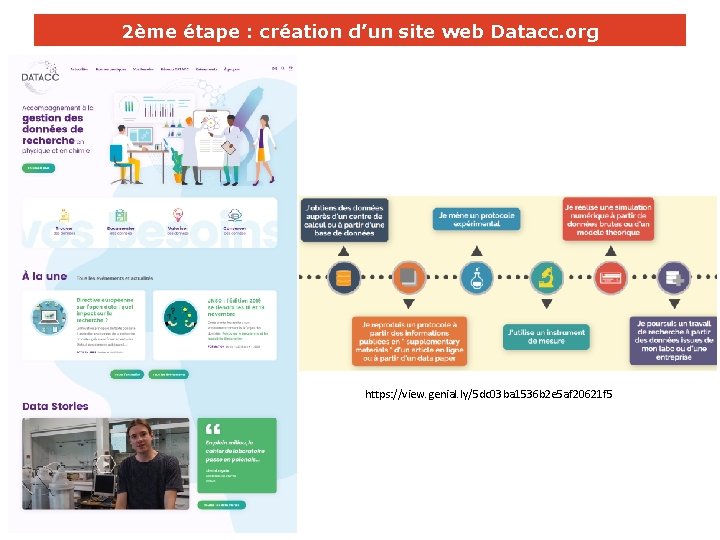 2ème étape : création d’un site web Datacc. org https: //view. genial. ly/5 dc