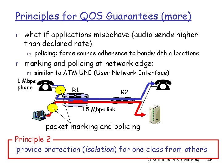 Principles for QOS Guarantees (more) r what if applications misbehave (audio sends higher than