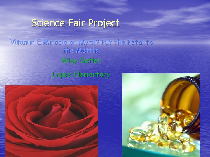 Science Fair Project Vitamin E Miracle or Myth? Put the Petal to the Mettle!