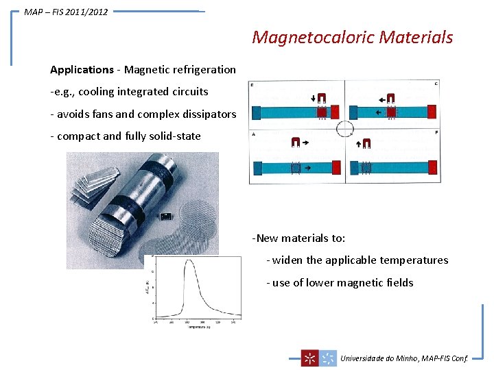 MAP – FIS 2011/2012 Magnetocaloric Materials Applications - Magnetic refrigeration -e. g. , cooling