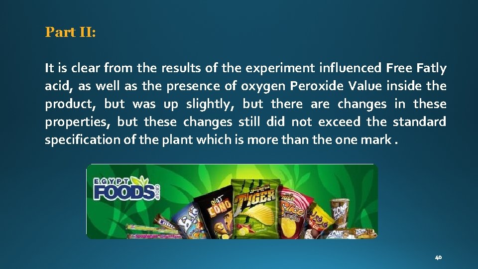Part II: It is clear from the results of the experiment influenced Free Fatly