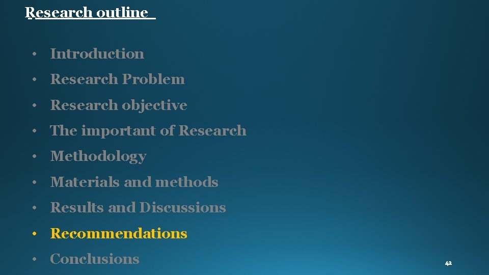Research outline • Introduction • Research Problem • Research objective • The important of