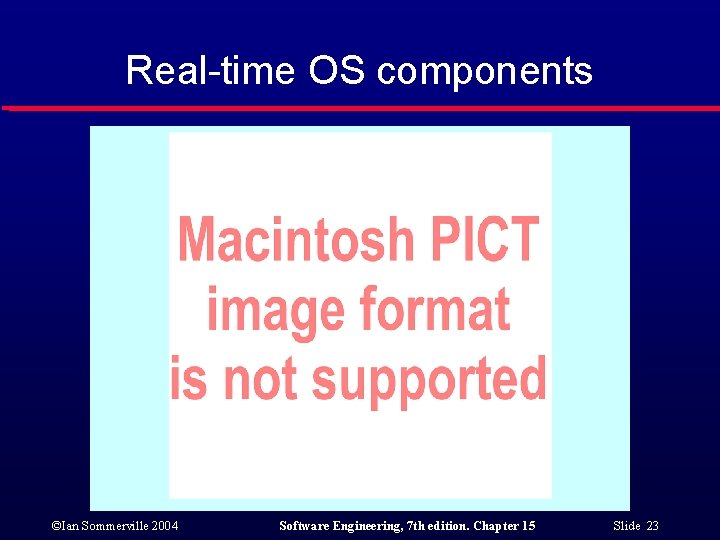 Real-time OS components ©Ian Sommerville 2004 Software Engineering, 7 th edition. Chapter 15 Slide