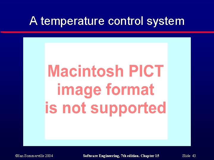 A temperature control system ©Ian Sommerville 2004 Software Engineering, 7 th edition. Chapter 15