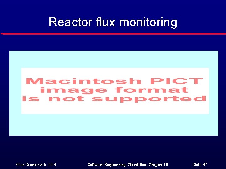 Reactor flux monitoring ©Ian Sommerville 2004 Software Engineering, 7 th edition. Chapter 15 Slide