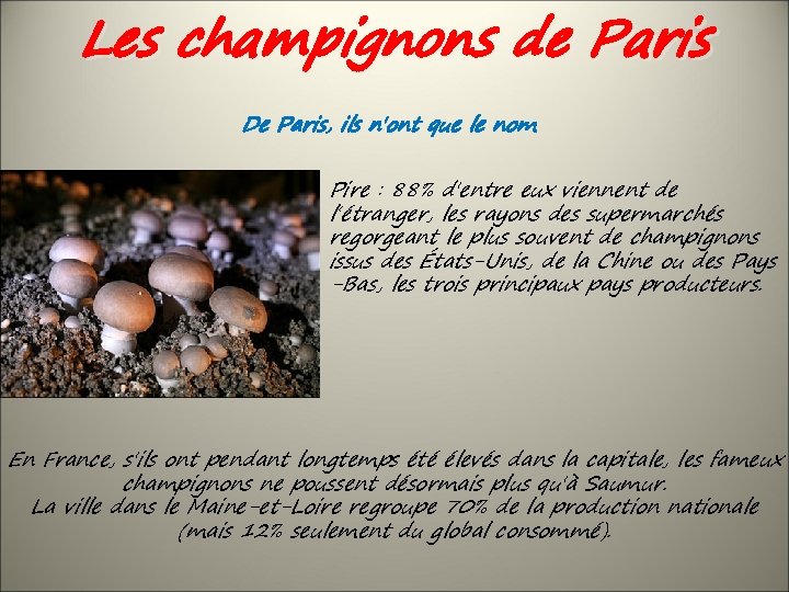 Les champignons de Paris De Paris, ils n'ont que le nom Pire : 88%